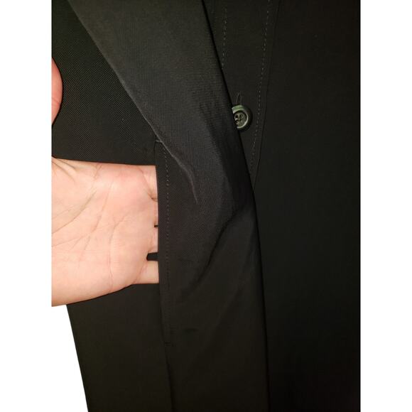 Everlane Black Japanese Goweave Picnic Midi Dress Button Front Size 6 Pockets - Picture 5 of 9